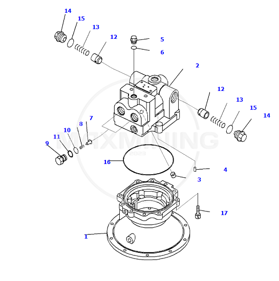 Гидромотор редуктора поворота платформы для экскаватора Komatsu PC1250-8