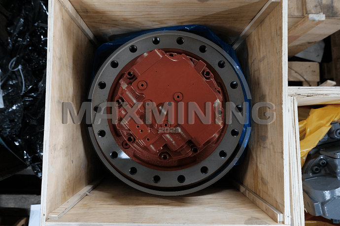 Редуктор хода в сборе с гидромотором для экскаватора Hyundai R320LC-7 (под штуцер)