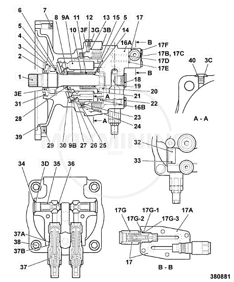 Гидромотор редуктора поворота платформы для экскаватора JCB JS330
