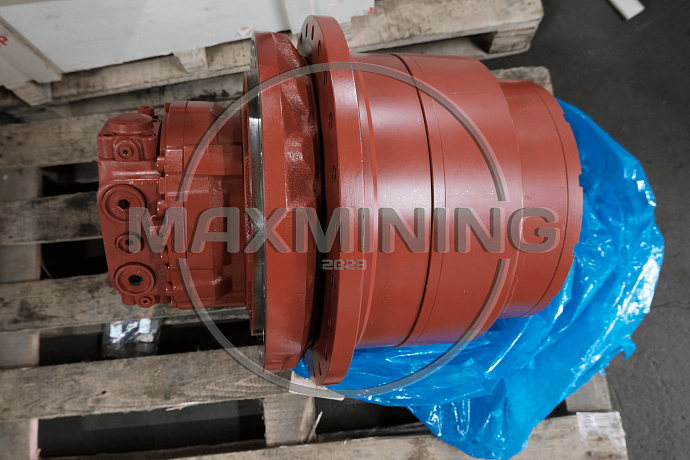 Редуктор хода в сборе с гидромотором для экскаватора Hyundai R320LC-7 (под штуцер)