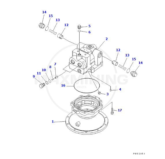 Гидромотор редуктора поворота платформы для экскаватора Komatsu PC2000-8