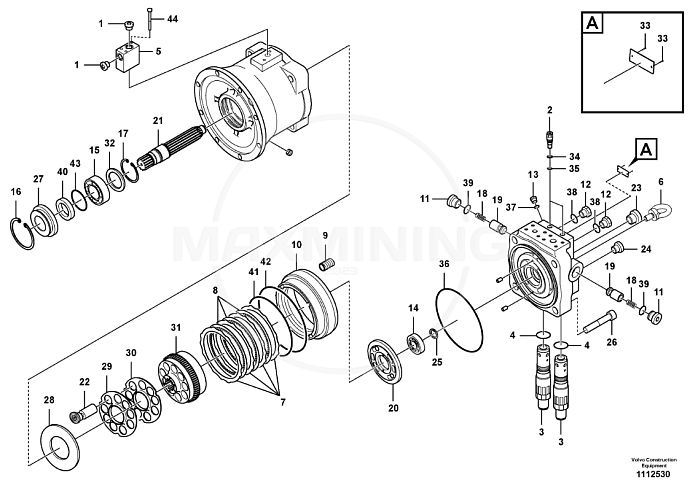 Гидромотор редуктора поворота платформы для экскаватора Volvo EC750