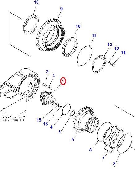 Гидромотор редуктора хода для экскаватора Komatsu PC1250-8